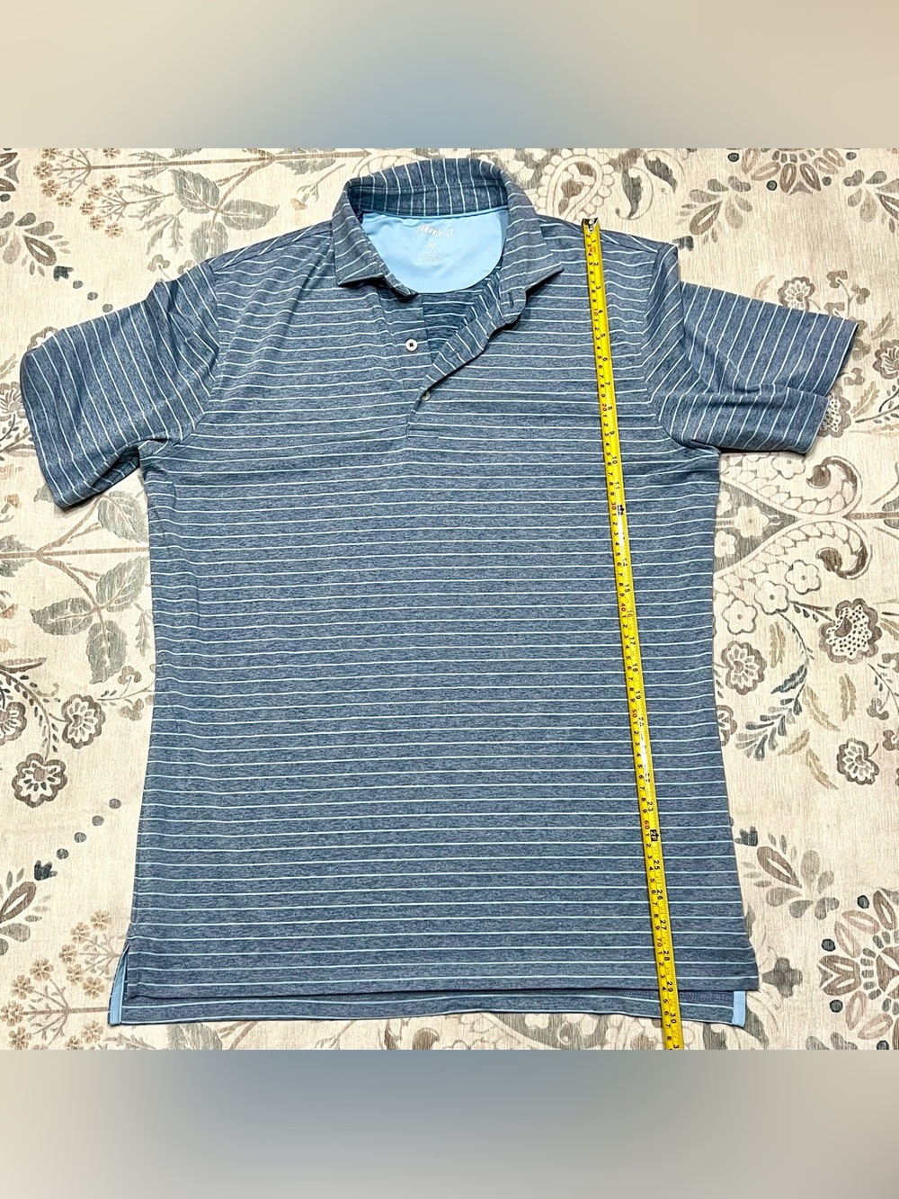 JOHNNIE-O Men's Newton Striped Prep-Formance Polo Lake Blue Stripes Medium - Picture 3 of 8